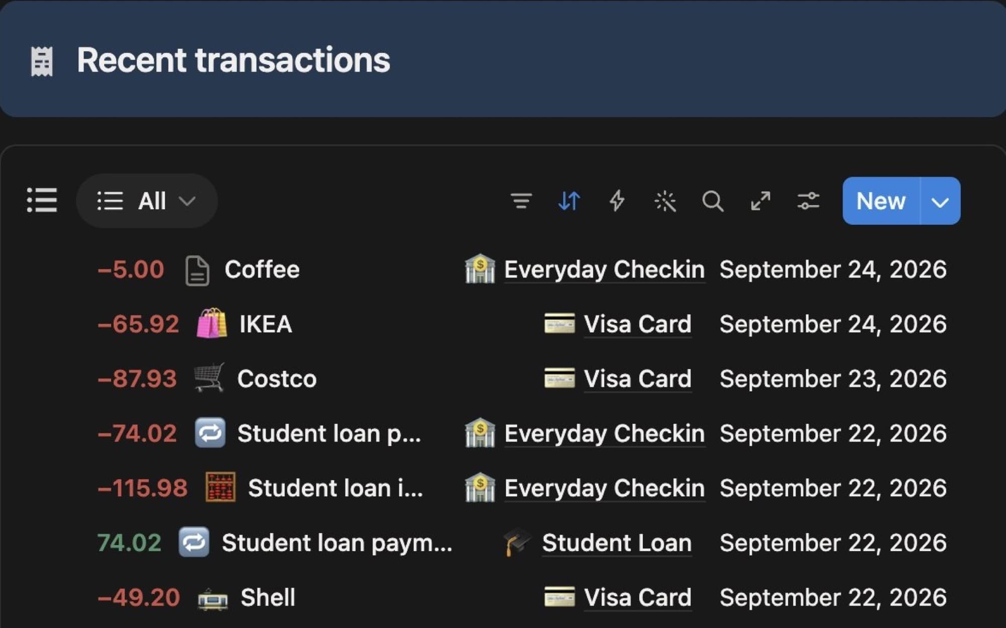 Finance OS — Transactions